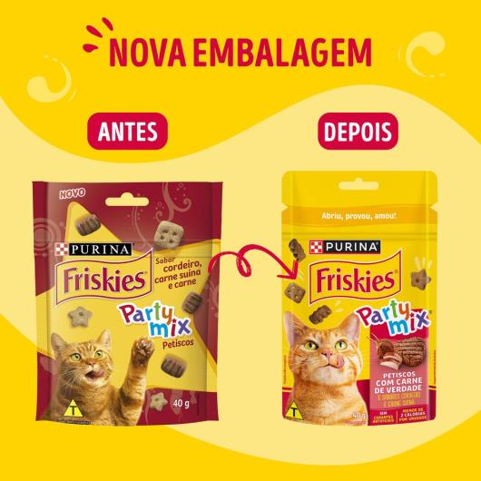 Purina Friskies® Party Mix® Petiscos Para Gatos Carne 40G - Imagem em destaque