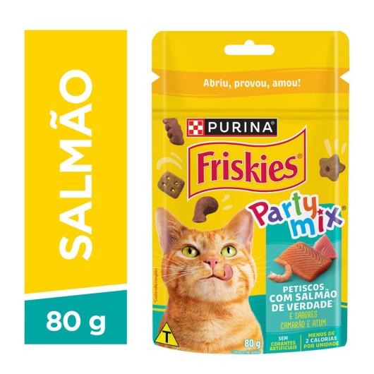 Purina Friskies® Party Mix® Petiscos Para Gatos Salmão 80G - Imagem em destaque