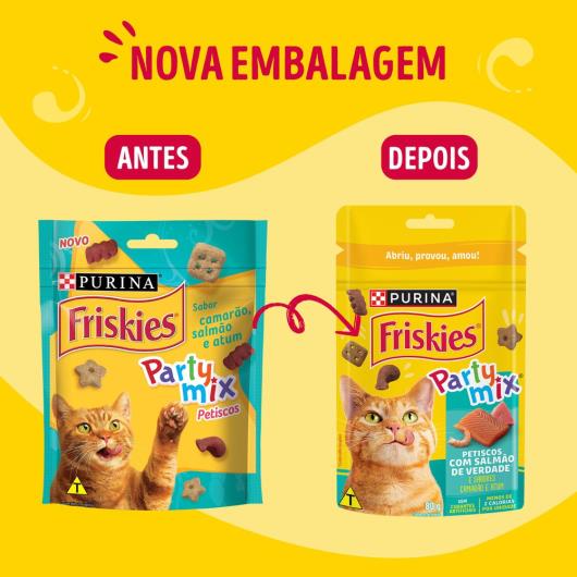 Purina Friskies® Party Mix® Petiscos Para Gatos Salmão 80G - Imagem em destaque