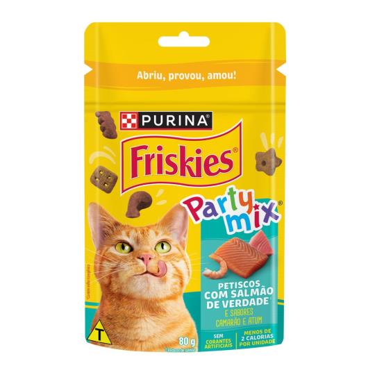 Purina Friskies® Party Mix® Petiscos Para Gatos Salmão 80G - Imagem em destaque