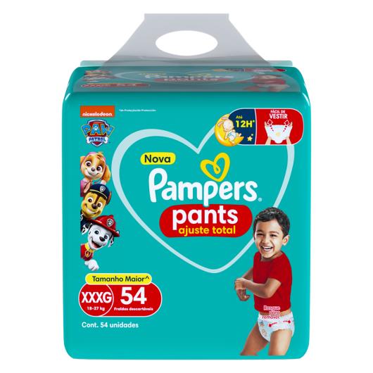 Fralda Descartável Infantil Pants Pampers Ajuste Total XXXG Pacote 54 Unidades - Imagem em destaque