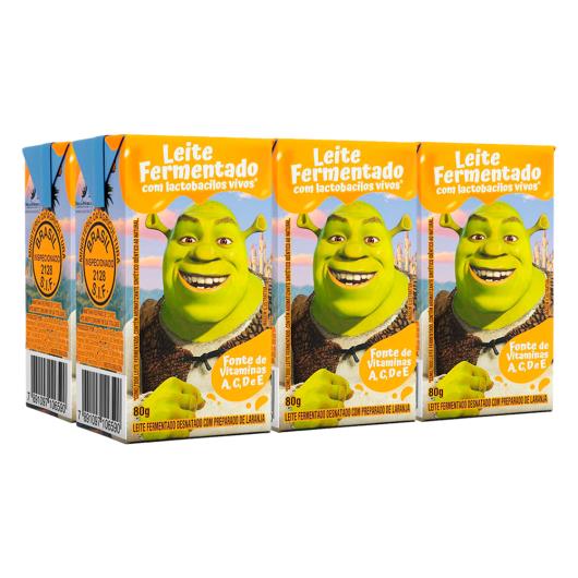 Pack Leite Fermentado Laranja Shrek Batavo Batavinho Caixa 6 Unidades 80g Cada - Imagem em destaque