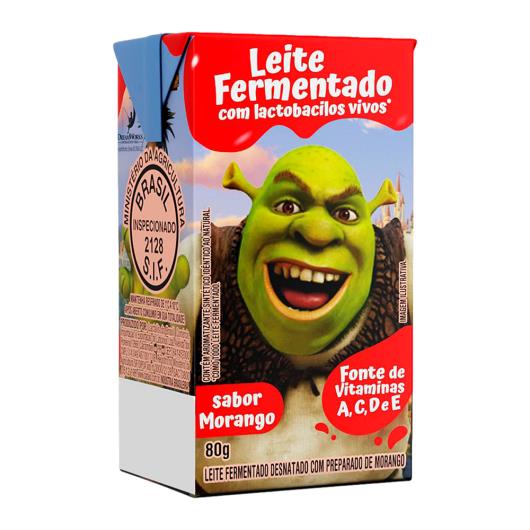 Pack Leite Fermentado Desnatado Morango Shrek Batavo Batavinho Caixa 6 Unidades 80g Cada - Imagem em destaque