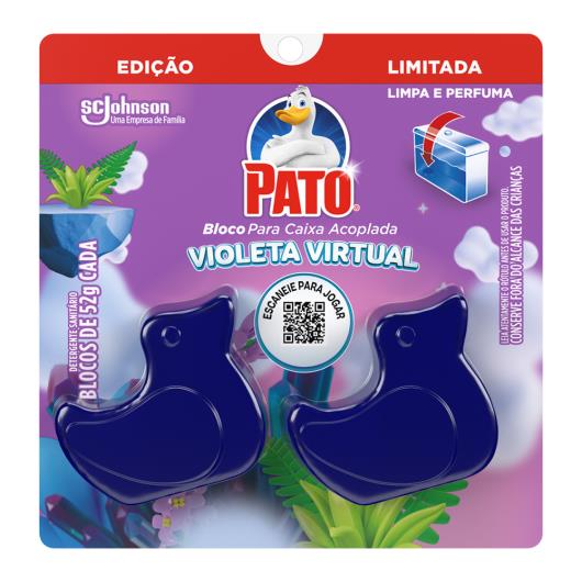 Detergente Sanitário Bloco para Caixa Acoplada Violeta Virtual Pato 2 Unidades 52g Cada - Imagem em destaque