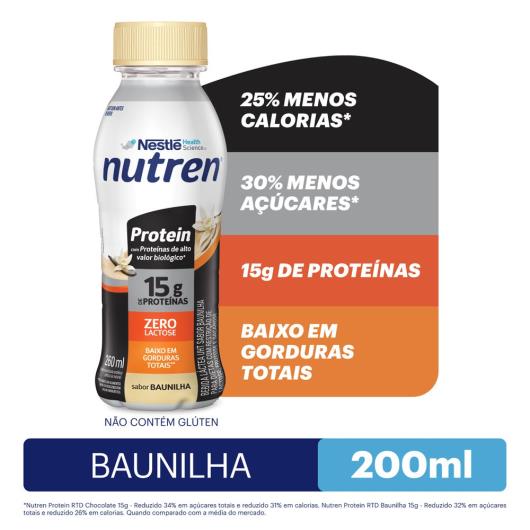 Bebida Láctea Nutren Protein 15g de proteínas Baunilha 260ml - Imagem em destaque