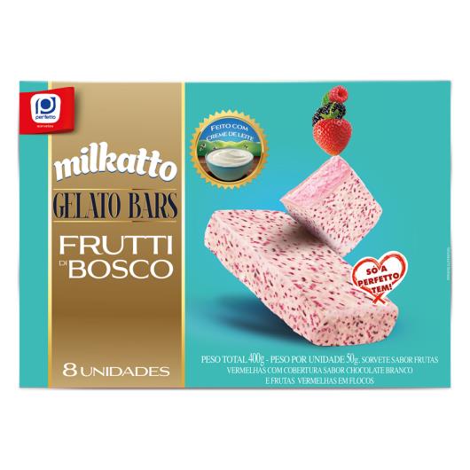 Sorvete Frutti di Bosco Cobertura Chocolate Branco e Frutas Vermelhas Perfetto Gelato Bars 400g 8 Unidades - Imagem em destaque