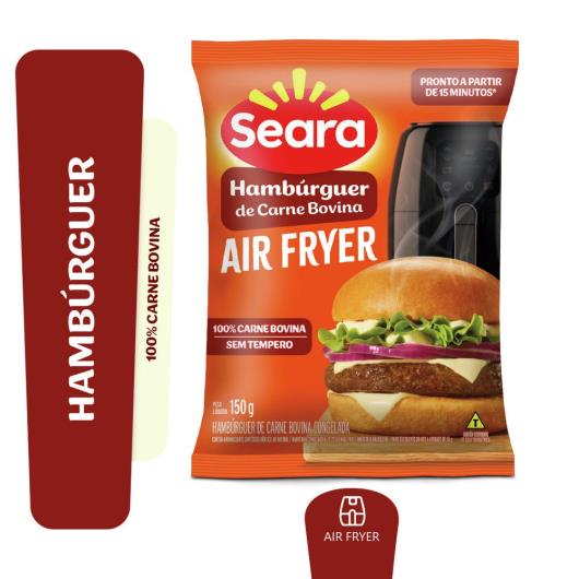 Hambúrguer de Carne Bovina Air Fryer Seara 150g - Imagem em destaque