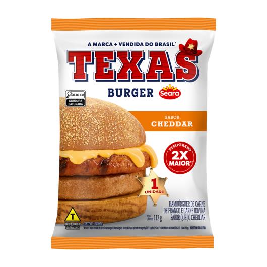 Hambúrguer Seara Texas Burger Sabor Cheddar Pacote 112g - Imagem em destaque