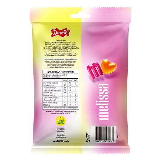 Bala de Gelatina Tutti-Frutti Melissa Docile Gelatines Pacote 70g - Imagem em destaque