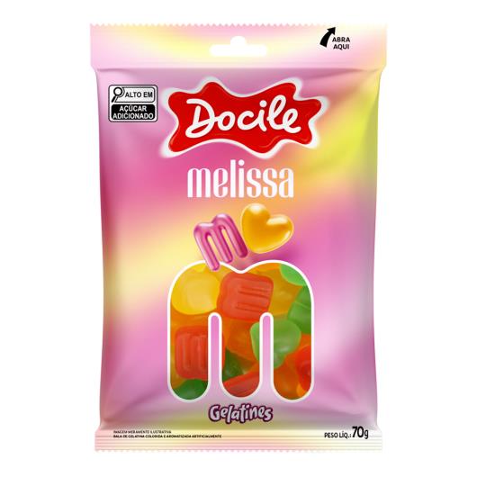 Bala de Gelatina Tutti-Frutti Melissa Docile Gelatines Pacote 70g - Imagem em destaque