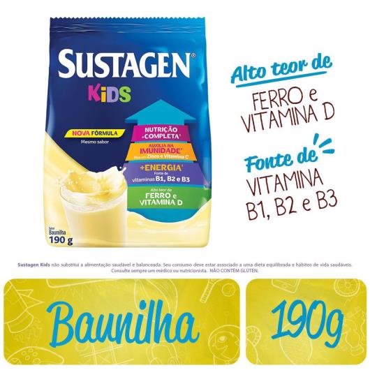 Complemento Alimentar Sustagen Kids Sabor Baunilha - Sachê 190g - Imagem em destaque