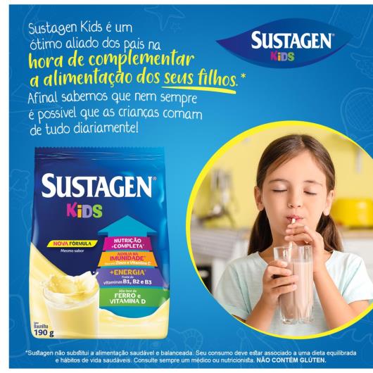 Complemento Alimentar Sustagen Kids Sabor Baunilha - Sachê 190g - Imagem em destaque