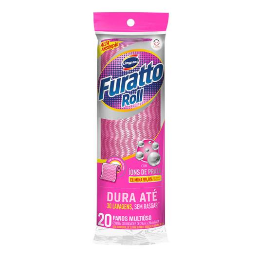 Pano Limppano Furatto Roll rosa com 20 Unidades - Imagem em destaque