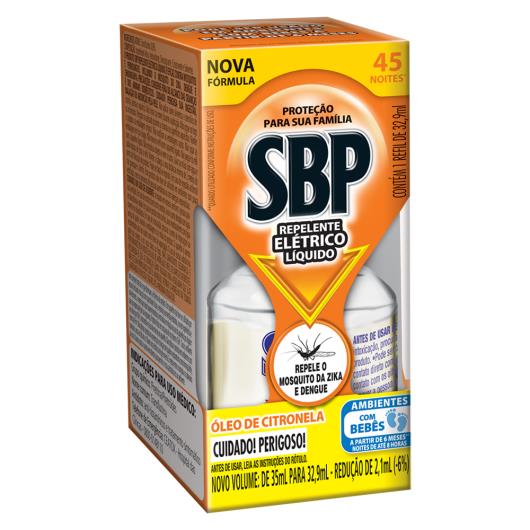 Repelente Líquido Elétrico Óleo de Citronela SBP Caixa 32,9ml Refil - Imagem em destaque