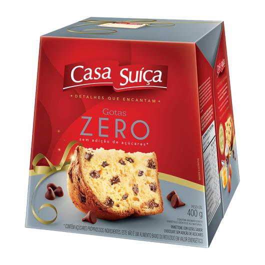 Panettone com Gotas de Chocolate Casa Suíça Zero Sem Adição de Açúcares Caixa 400g - Imagem em destaque