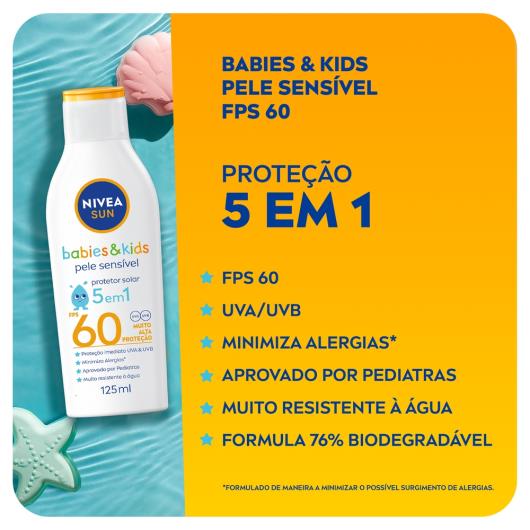 NIVEA SUN Protetor Solar Kids & Babies Pele Sensível FPS60 125ml - Imagem em destaque