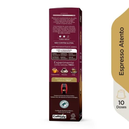 Cápsula de Café Espresso Atento 3 Corações 80g 10 Unidades - Imagem em destaque