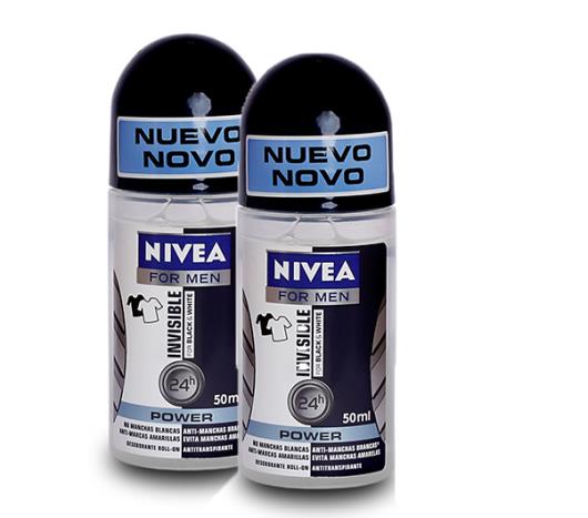 2 Desodorante Nivea Men Roll On Invisible 50%Desconto no  segundo - Imagem em destaque