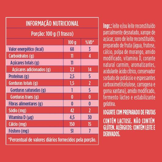 Iogurte Danoninho Líquido Morango 100g - Imagem em destaque