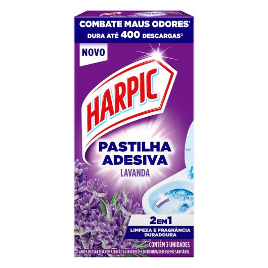 Detergente Sanitário Harpic 2 em 1 Pastilha Adesiva Lavanda 3 Unidades - Imagem em destaque