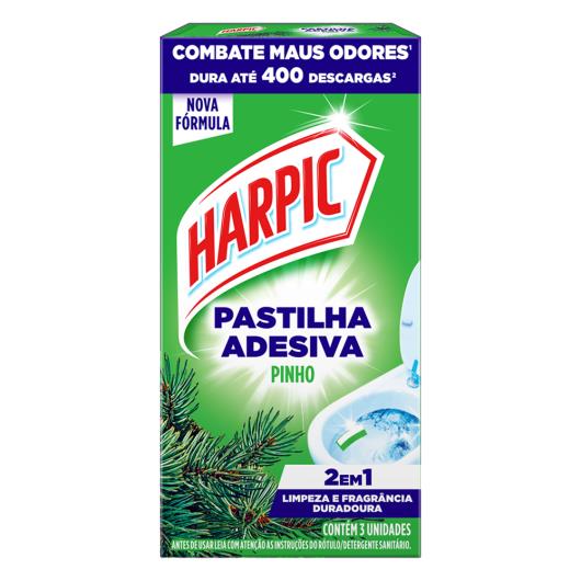 Detergente Sanitário Harpic 2 em 1 Pastilha Adesiva Pinho Harpic 3 Unidades - Imagem em destaque