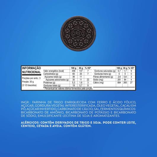 Biscoito Recheado Oreo Chocolate 90g - Imagem em destaque