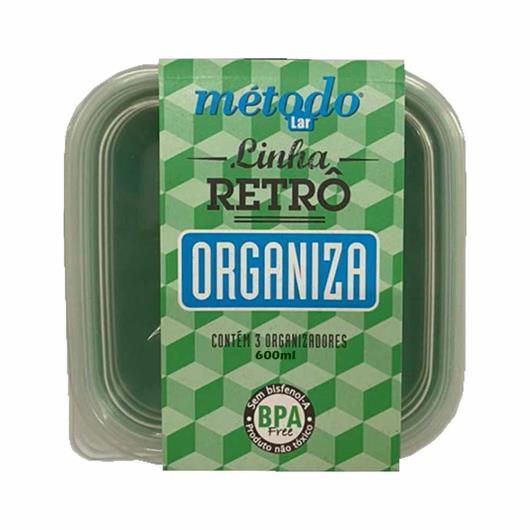 Conjunto Método Lar Pote Organizadores Verde 600 ML 3 Unidades - Imagem em destaque