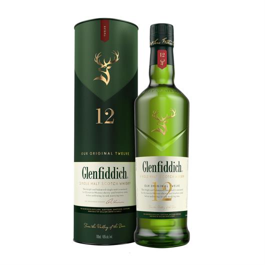 Whisky Escocês Single Malt 12 Anos Glenfiddich Garrafa 750ml - Imagem em destaque