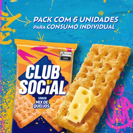 Biscoito Salgado Club Social mix de queijos multipack 141g - Imagem em destaque