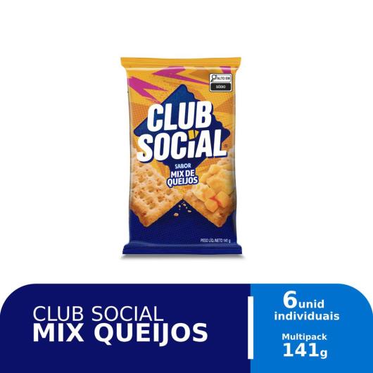 Biscoito Salgado Club Social mix de queijos multipack 141g - Imagem em destaque