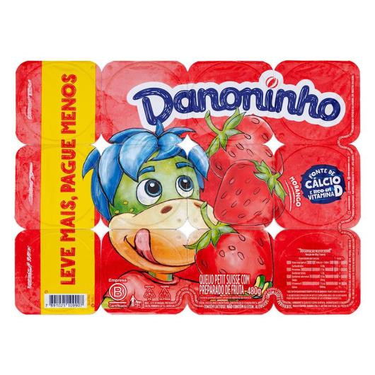 Queijo Petit Suisse Morango Danoninho Bandeja 480g Leve 12 Pague 10 Uni - Imagem em destaque