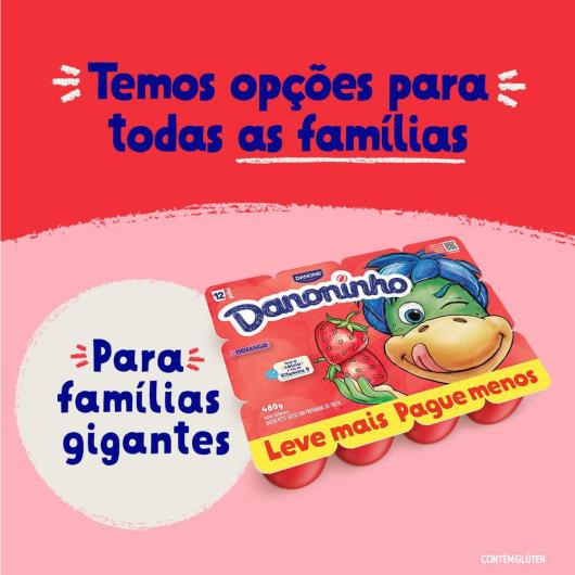 Queijo Petit Suisse Morango Danoninho Bandeja 480g Leve 12 Pague 10 Uni - Imagem em destaque