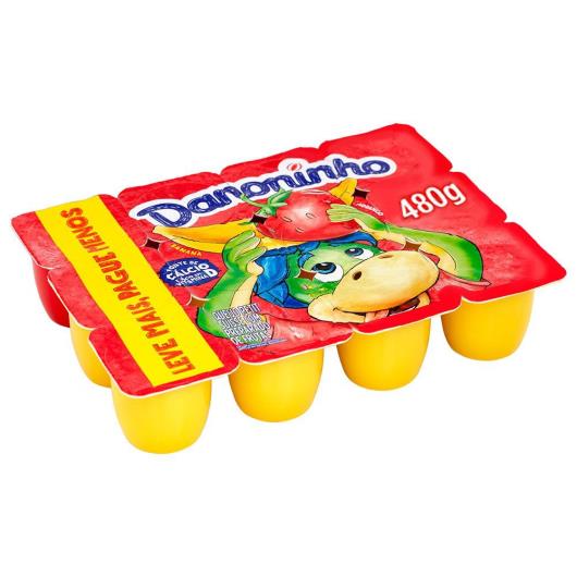 Danoninho Petit Suisse Morango e Banana 480g 12 unidades - Imagem em destaque