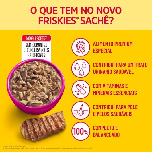 NESTLÉ® PURINA® FRISKIES® Ração Úmida para Gatos Adultos Carne ao molho 85g - Imagem em destaque