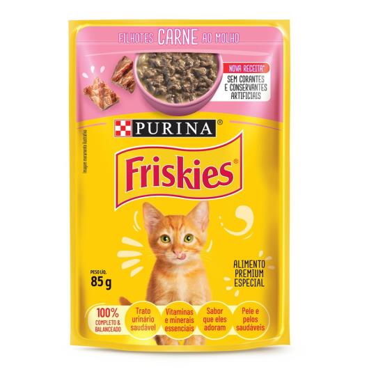 Ração Úmida Gatos Filhotes FRISKIES Carne 85g - Imagem em destaque