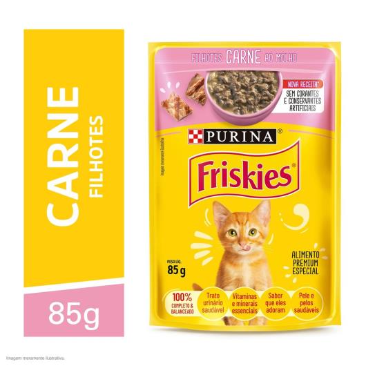 Ração Úmida Gatos Filhotes FRISKIES Carne 85g - Imagem em destaque