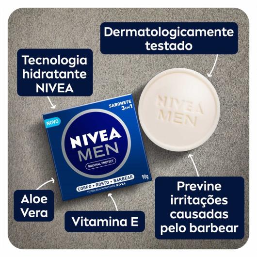 NIVEA MEN Sabonete em Barra Original Protect 3 em 1 90g - Imagem em destaque