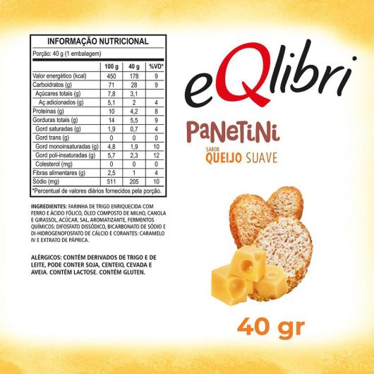 Snack Queijo Suave Eqlibri Panetini 40G - Imagem em destaque