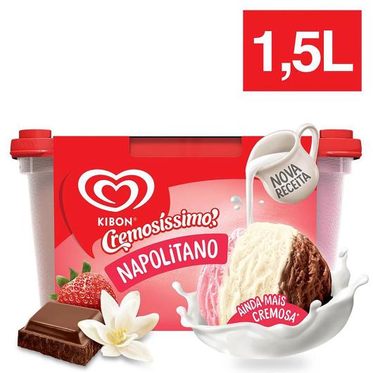 SORVETE KIBON CREMOSÍSSIMO NAPOLITANO 1,5L - Imagem em destaque