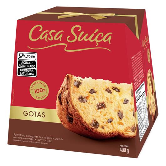 Panettone com Gotas de Chocolate ao Leite Casa Suíça Caixa 400g - Imagem em destaque