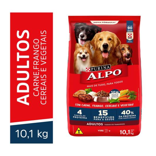 Ração ALPO Cães Adultos Carne, Frango, Cereais e Vegetais 10,1kg - Imagem em destaque