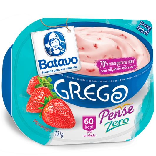 Iogurte zero morango Pense Zero Batavo 100g - Imagem em destaque