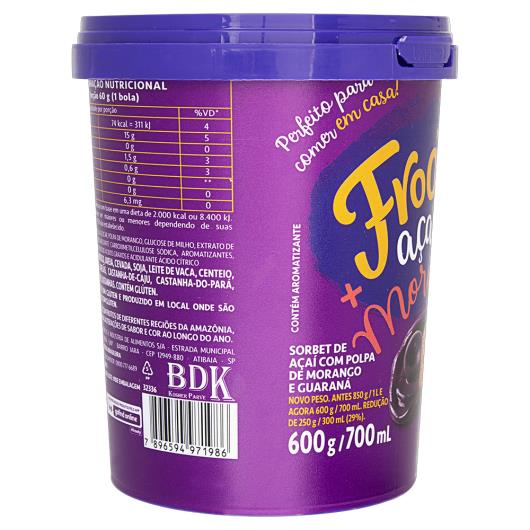 Sorbet Açaí com Morango Frooty Pote 700ml - Imagem em destaque