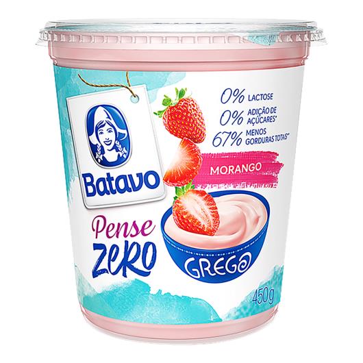 Iogurte Grego Batavo Pense Morango Zero Lactose Pote 450g - Imagem em destaque