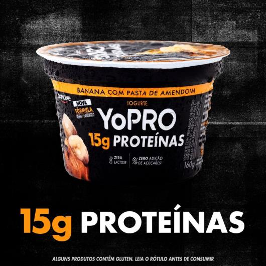 Iogurte YoPRO Banana com Pasta de Amendoim 15g de proteínas 160g - Imagem em destaque