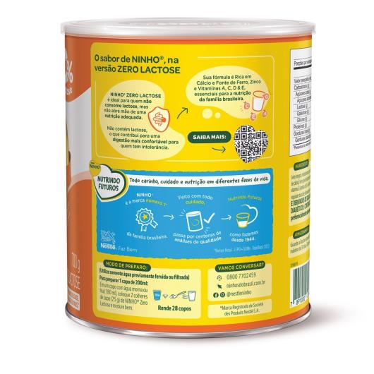 NINHO® Composto Lácteo Zero Lactose Lata 700g - Imagem em destaque