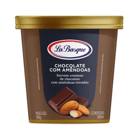 Sorvete Chocolate com Amêndoas La Basque Premium Ice Cream Pote 500ml - Imagem em destaque