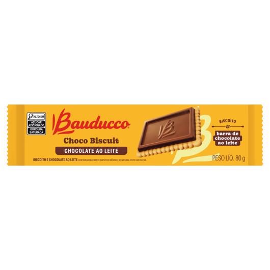 Biscoito Chocolate ao Leite Bauducco Choco Biscuit Pacote 80g - Imagem em destaque