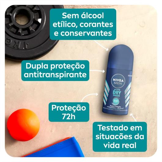 Desodorante Nivea Roll-On Men Dry Fresh 50ml - Imagem em destaque