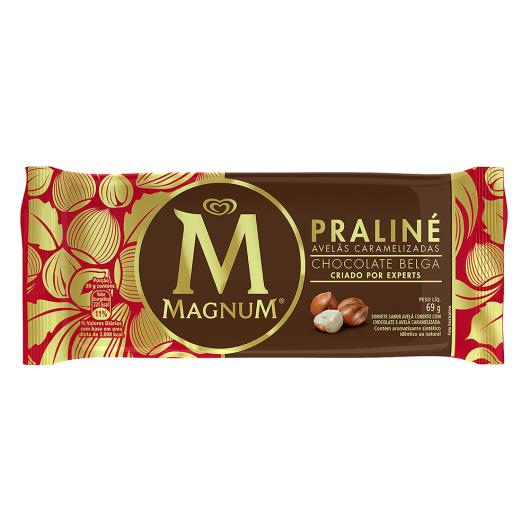 Sorvete Avelã Cobertura Praliné e Chocolate Belga Magnum Pacote 69g - Imagem em destaque